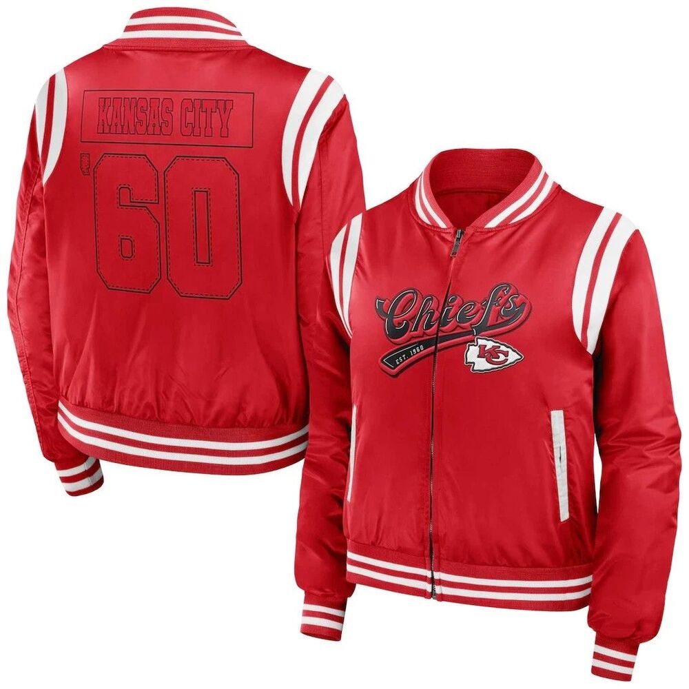 Kansas City Chiefs WEAR by Erin Andrews Women's‎ XL Bomber Full-Zip Jacket NWT - Picture 2 of 3